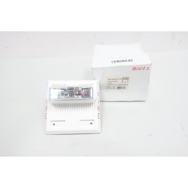 Cooper Wheelock White Horn Strobe 24V-DC Fire Alarm HS4-24MCW-FW